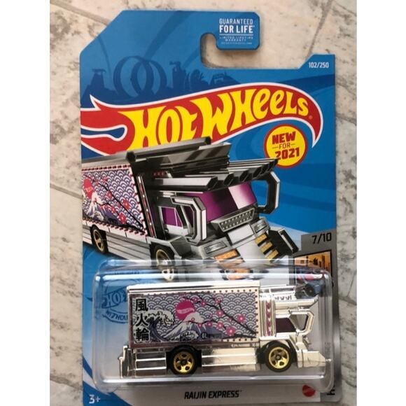 Mattel Hot Wheels 2021 Raijin Express Chrome Japanese Mount Fuji Truck Toy NEW - Picture 2 of 8
